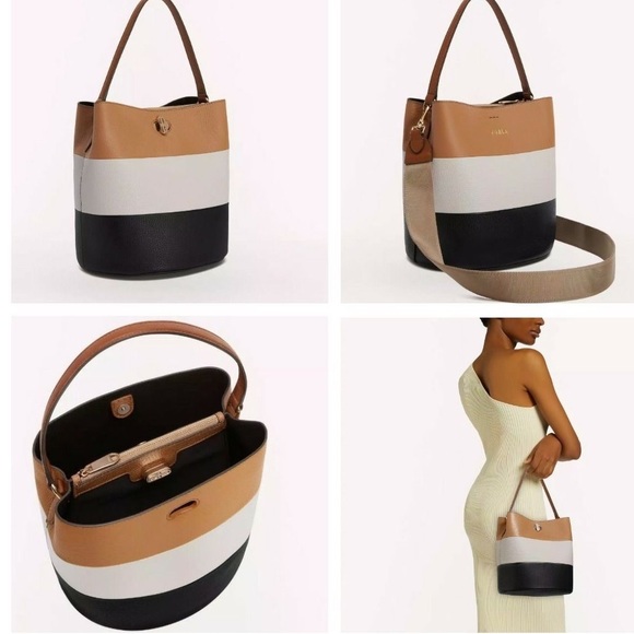 Furla Handbags - SALE⚡️NWT FURLA SMALL DANAE COLORBLOCK LEATHER BUCKET BAG